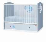 Bertoni - Pat lemn balansoar Joy 60 x 120 cm Blue + cearceaf de pat cadou